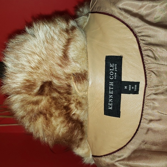 💘🖤💘 KENNETH COLE BLACK LABEL NY LEATHER SHEARLING LAMB TAN COAT JACKET - Picture 10 of 12